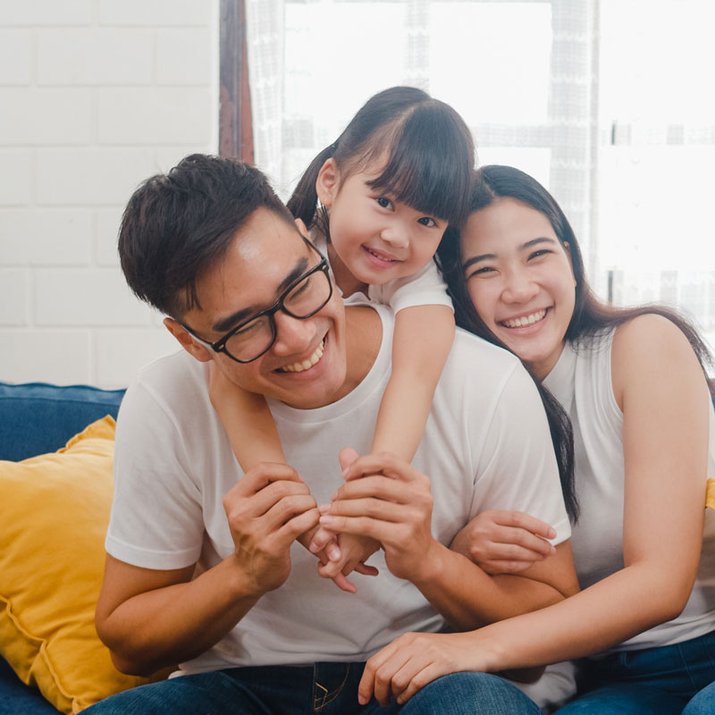 family laughing together